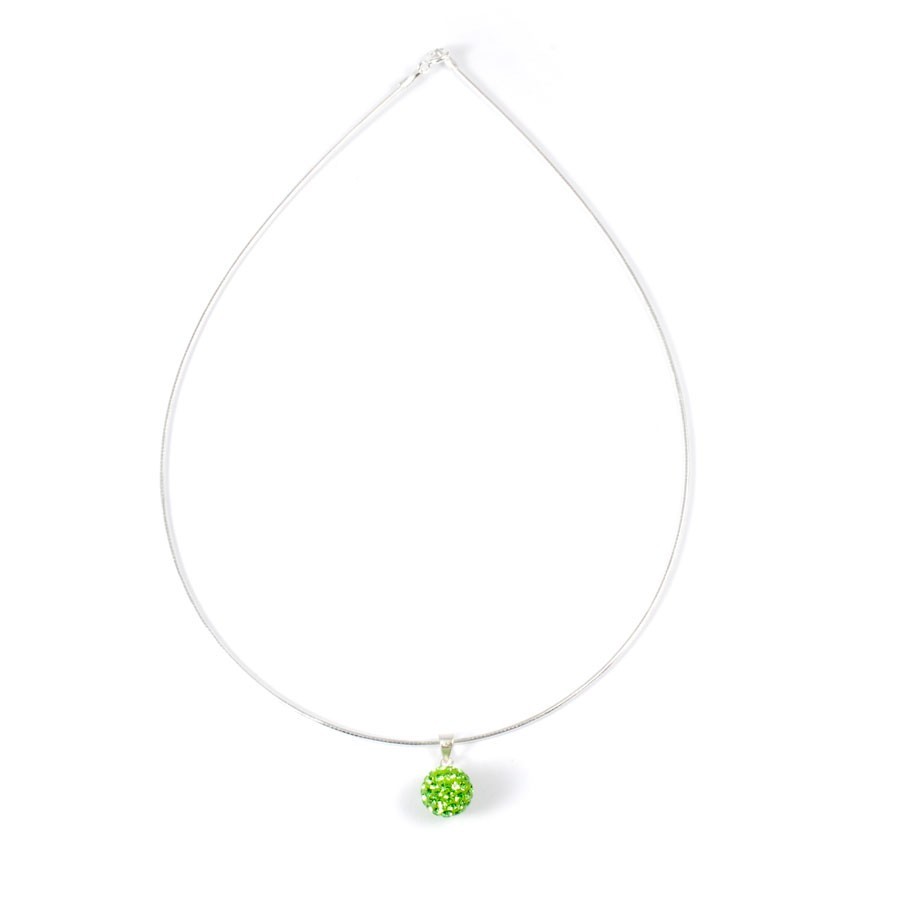 Silver Necklace with Sparkling Sphere Pendant - 0 - Boutique Nirvana