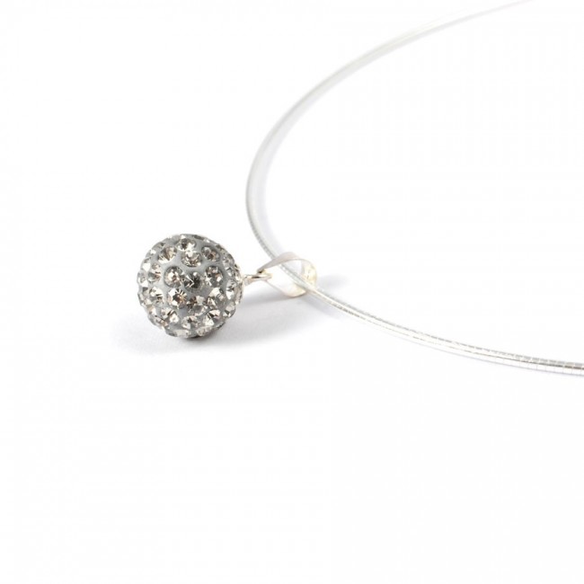Cable argent avec pendentif strass - 0 - Boutique Nirvana