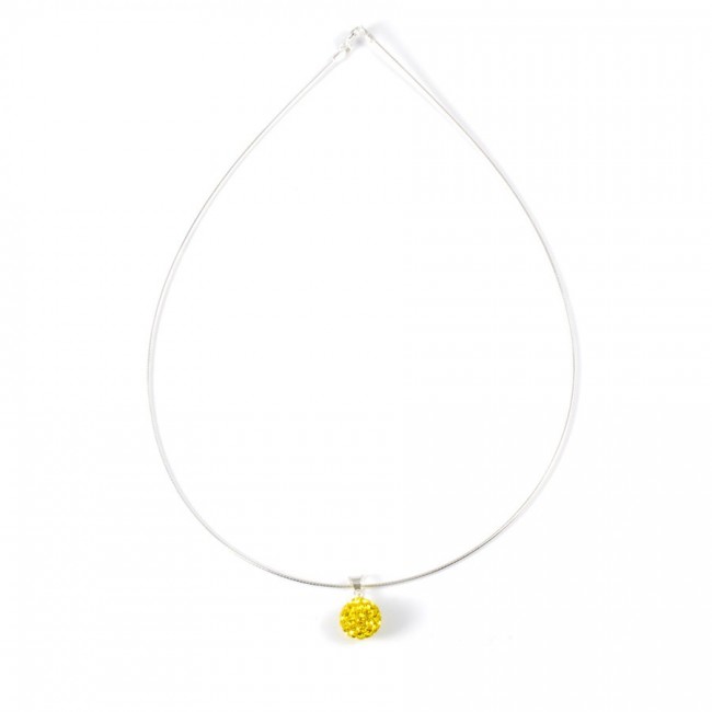 Cable argent avec pendentif strass - 0 - Boutique Nirvana