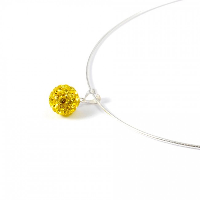 Cable argent avec pendentif strass - 0 - Boutique Nirvana