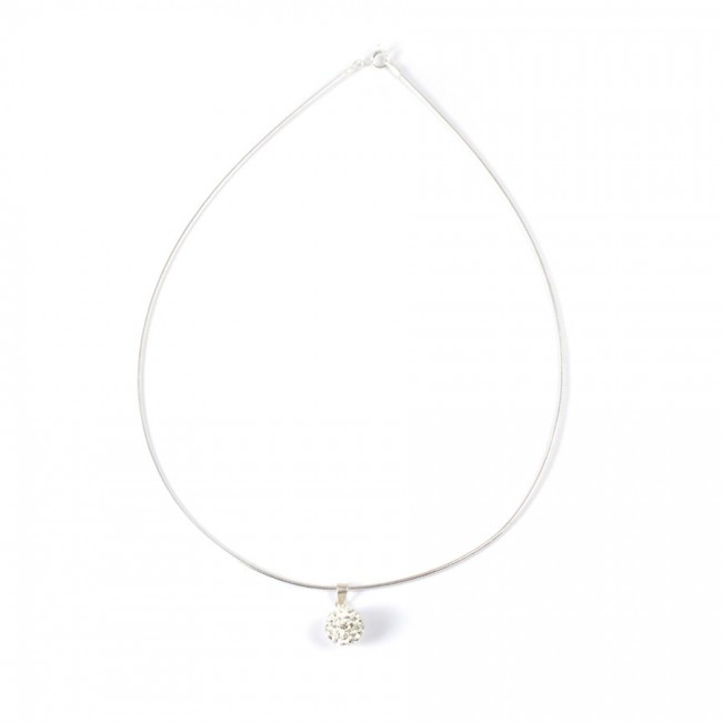 Cable argent avec pendentif strass - 0 - Boutique Nirvana