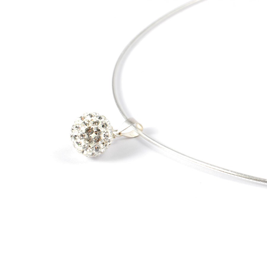 Cable argent avec pendentif strass - 0 - Boutique Nirvana