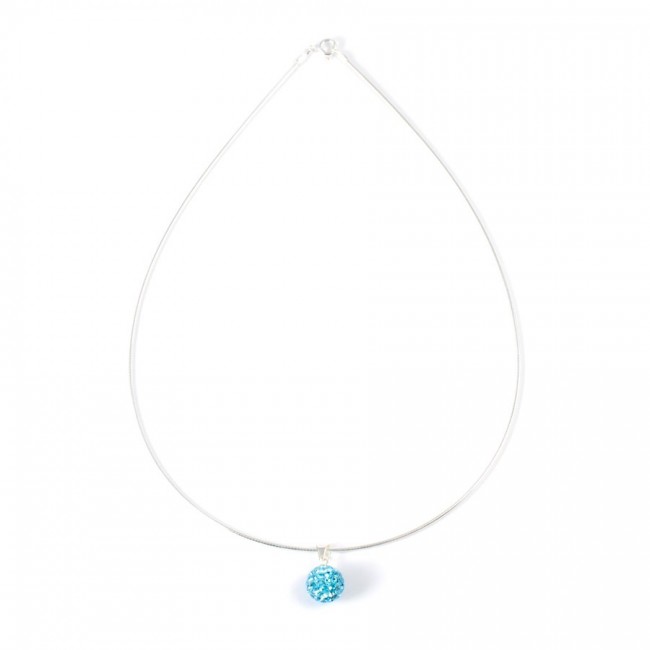 Cable argent avec pendentif strass - 0 - Boutique Nirvana