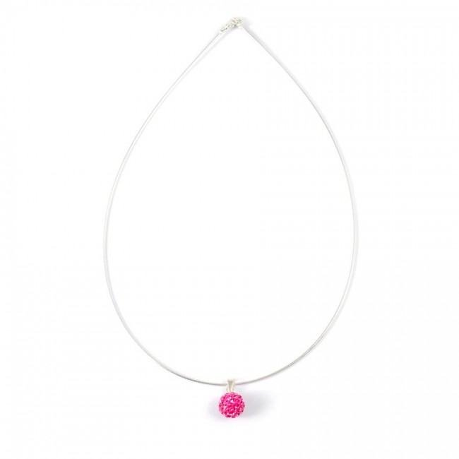 Silver Necklace with Sparkling Sphere Pendant - 0 - Boutique Nirvana