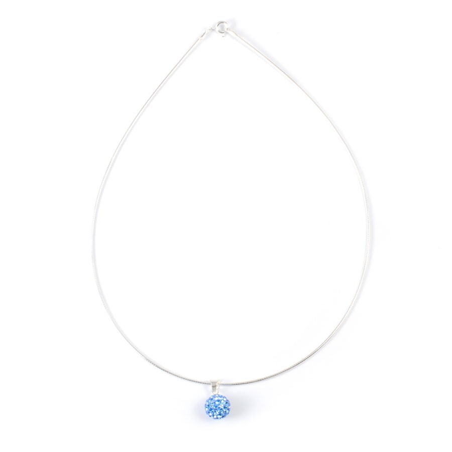 Silver Necklace with Sparkling Sphere Pendant - 0 - Boutique Nirvana