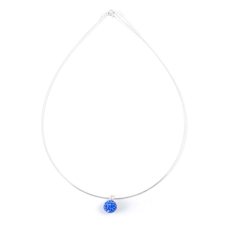 Silver Necklace with Sparkling Sphere Pendant - 0 - Boutique Nirvana