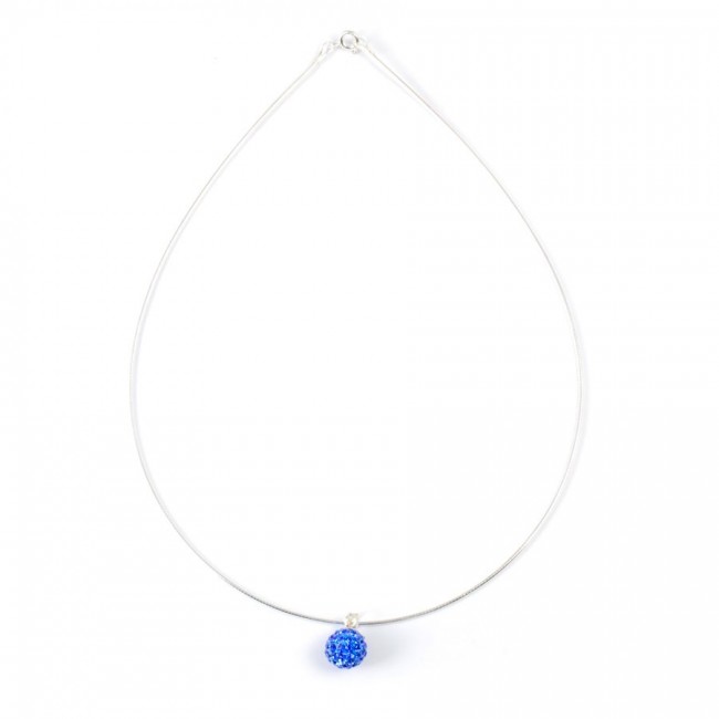 Cable argent avec pendentif strass - 0 - Boutique Nirvana