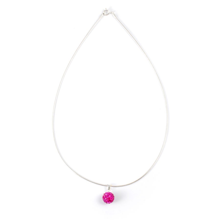 Silver Necklace with Sparkling Sphere Pendant - 0 - Boutique Nirvana