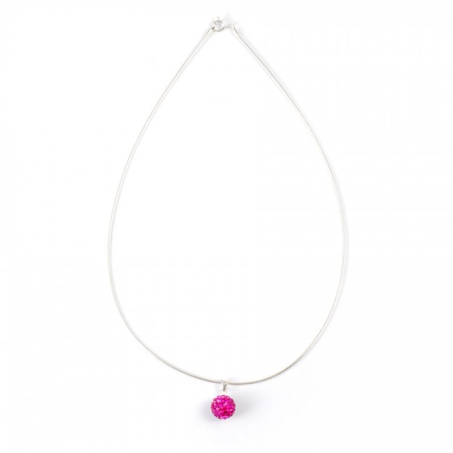 Cable argent avec pendentif strass - 0 - Boutique Nirvana