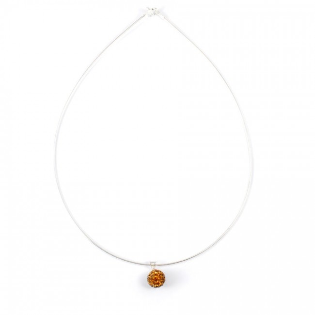 Silver Necklace with Sparkling Sphere Pendant - 0 - Boutique Nirvana