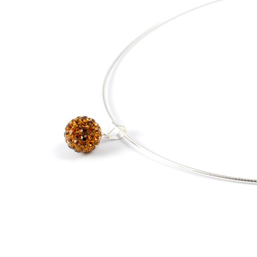 Cable argent avec pendentif strass - 0 - Boutique Nirvana