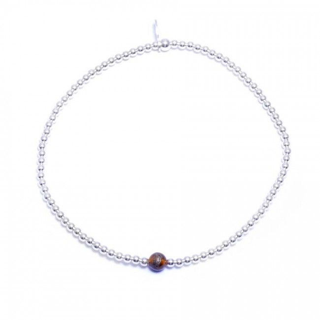 Bracelet petites perles argent et pierre fine - 0 - Boutique Nirvana