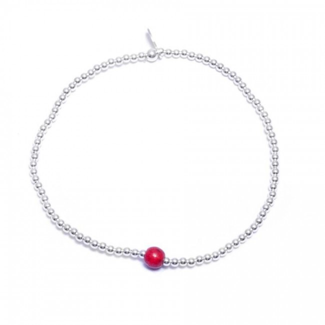 Bracelet petites perles argent et pierre fine - 0 - Boutique Nirvana