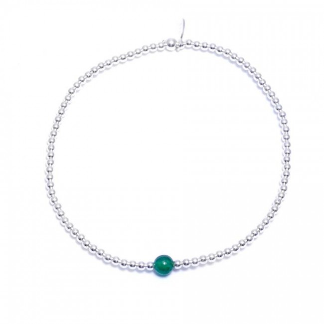 Bracelet petites perles argent et pierre fine - 0 - Boutique Nirvana