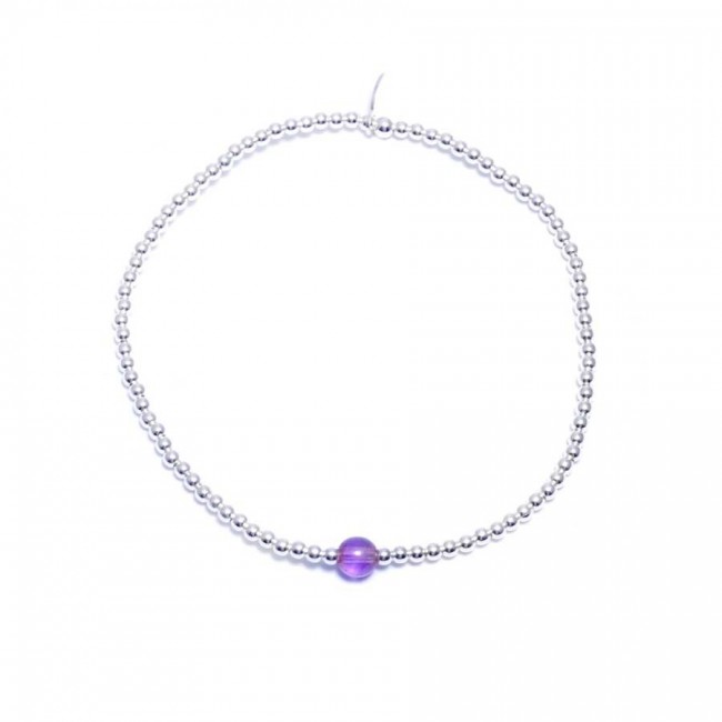 Bracelet petites perles argent et pierre fine - 0 - Boutique Nirvana