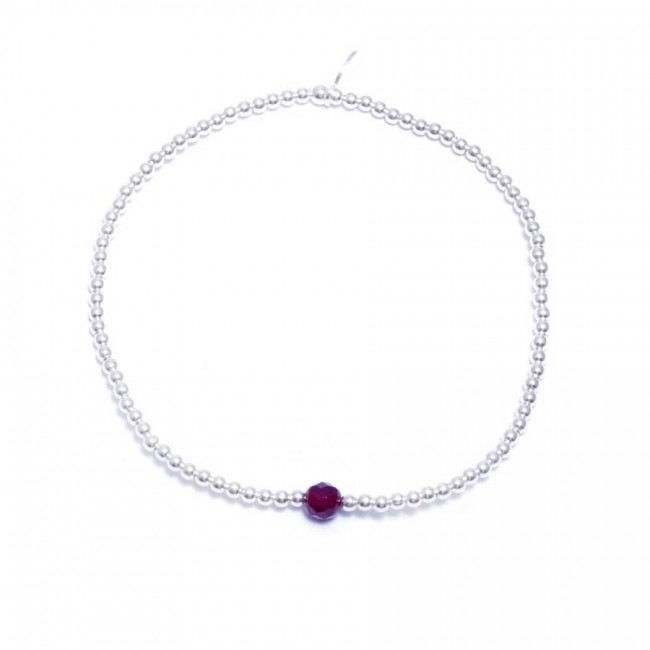 Bracelet petites perles argent et pierre fine - 0 - Boutique Nirvana