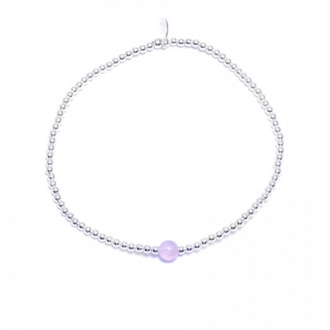 Bracelet petites perles argent et pierre fine - 0 - Boutique Nirvana