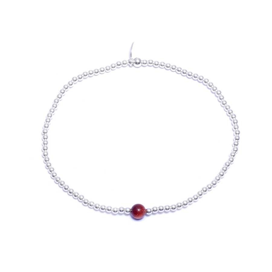 Bracelet petites perles argent et pierre fine - 0 - Boutique Nirvana