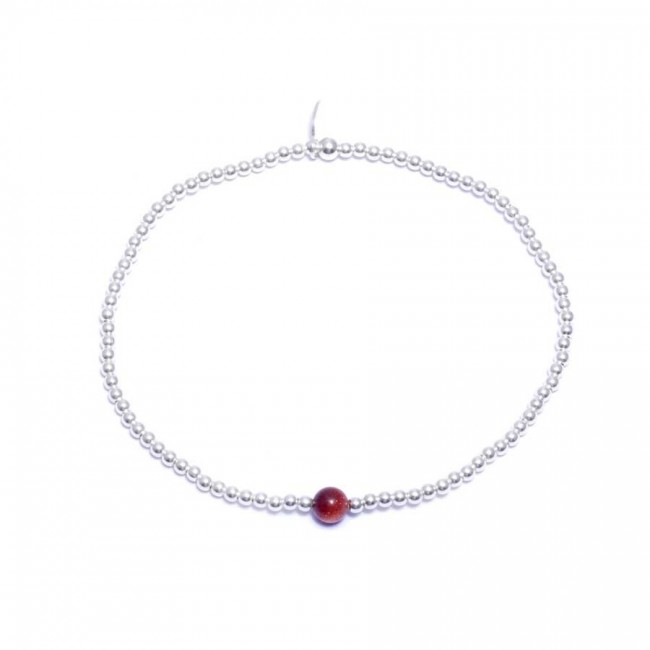 Bracelet petites perles argent et pierre fine - 0 - Boutique Nirvana