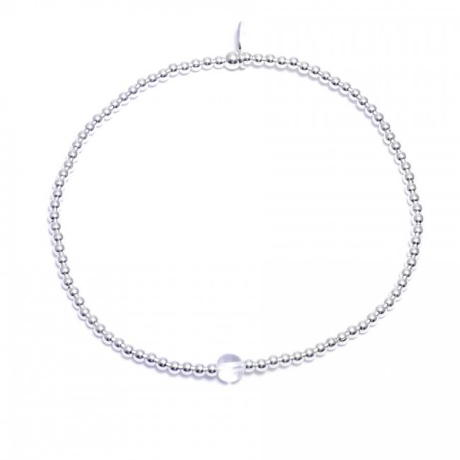Bracelet petites perles argent et pierre fine - 0 - Boutique Nirvana