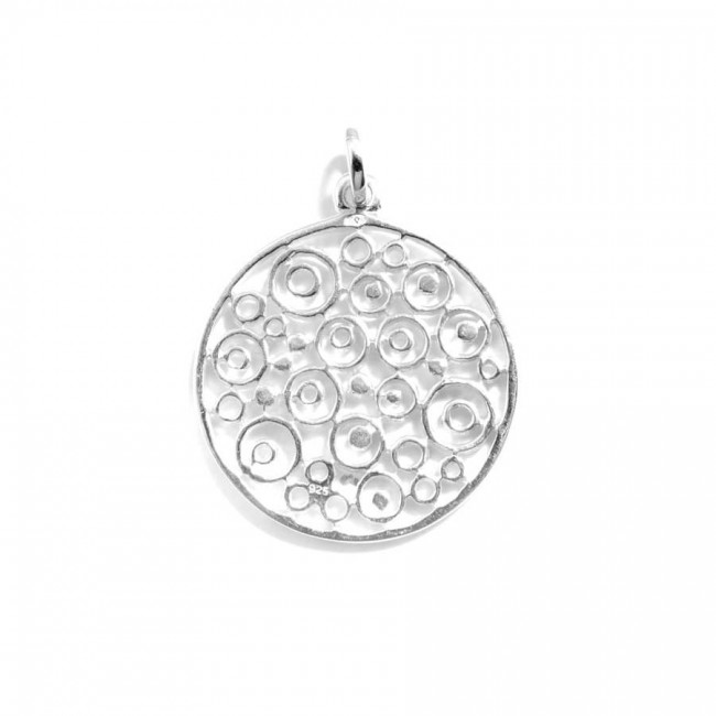 Pendentif rond en argent ajouré cercles - BIJOUX ARGENT - Boutique Nirvana