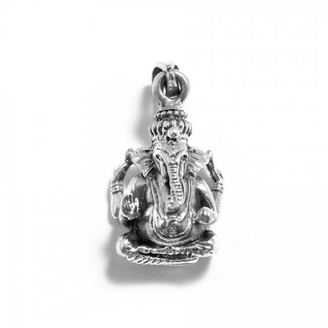 Pendentif argent vieilli Ganesh en volume - BIJOUX ARGENT - Boutique Nirvana