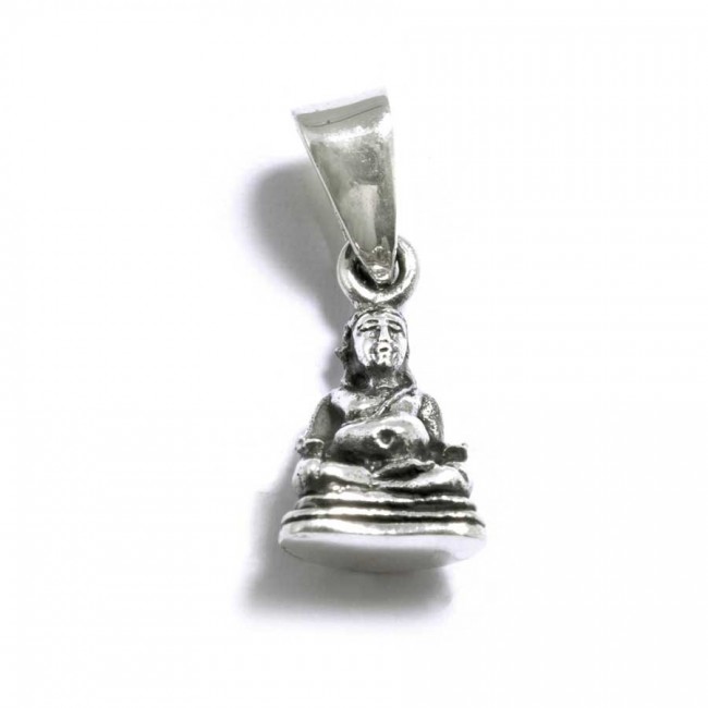 Petit pendentif argent vieilli Bouddha - BIJOUX ARGENT - Boutique Nirvana