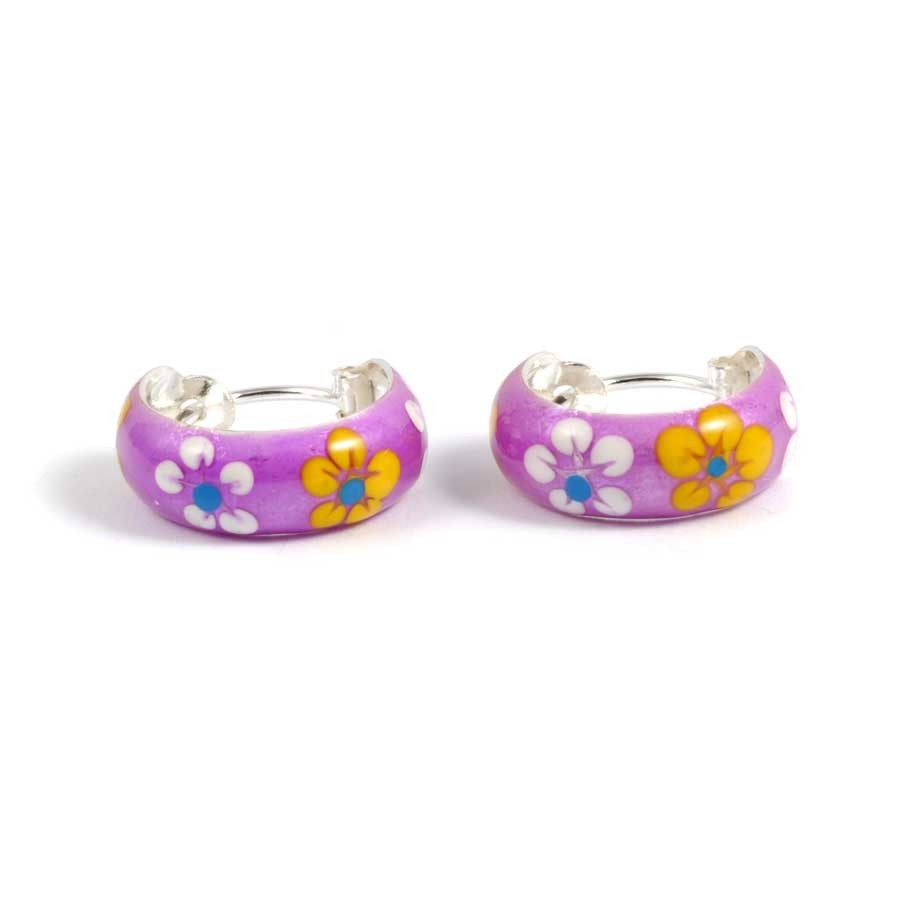 Petites créoles motifs colorés ⌀ 1,5 cm - BIJOUX ARGENT - Boutique Nirvana