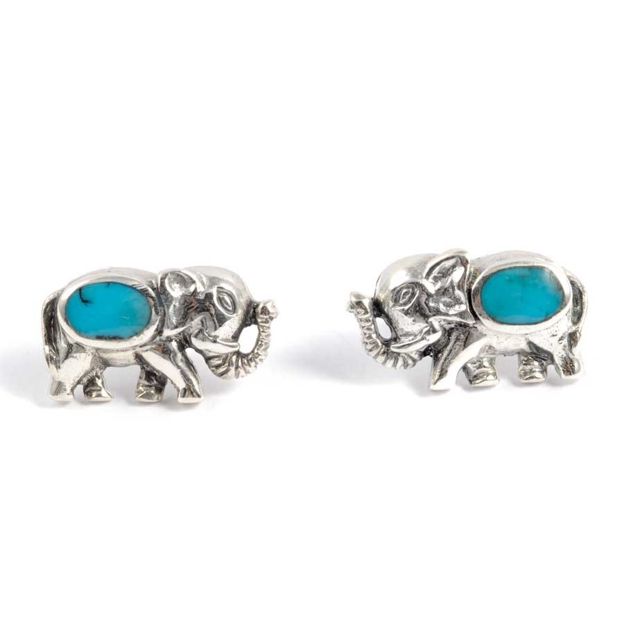 Boucles d'oreilles argent petit éléphant et pierre fine - BIJOUX ARGENT - Boutique Nirvana