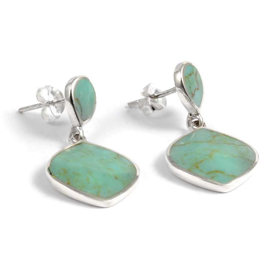 Boucles d'oreilles pendantes en argent et 2 losanges - BIJOUX ARGENT - Boutique Nirvana