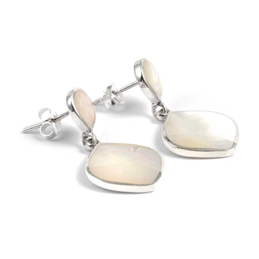 Boucles d'oreilles pendantes en argent et 2 losanges - BIJOUX ARGENT - Boutique Nirvana