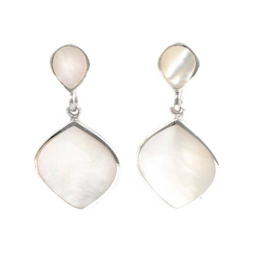 Boucles d'oreilles pendantes en argent et 2 losanges - BIJOUX ARGENT - Boutique Nirvana