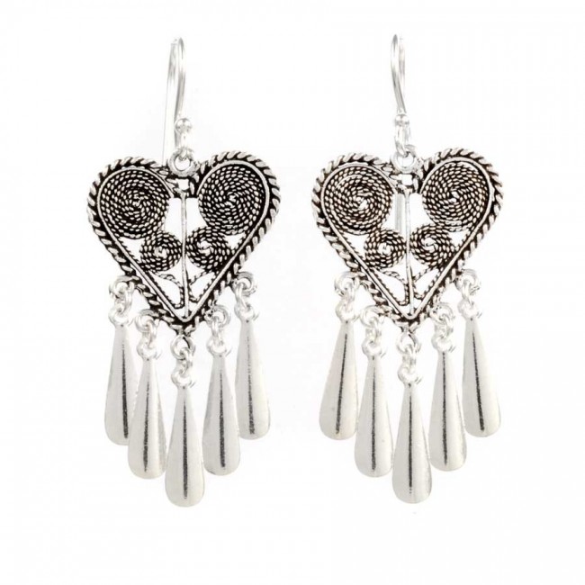 Boucles d'oreilles filigrane et pampilles - BIJOUX ARGENT - Boutique Nirvana