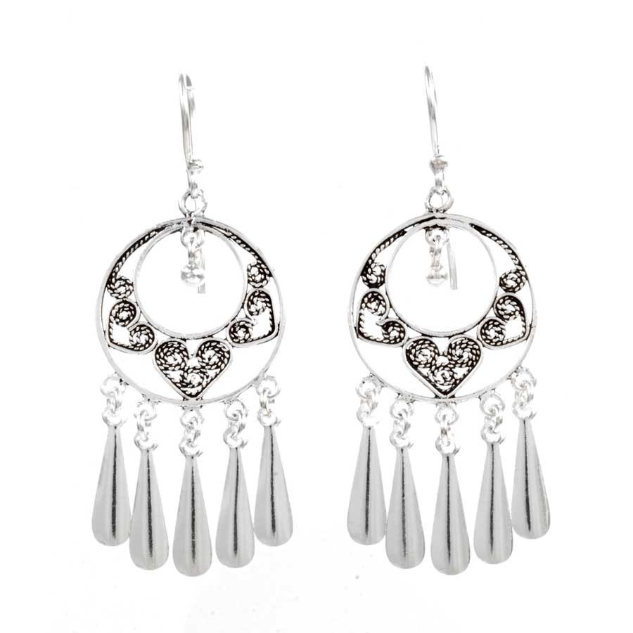 Boucles d'oreilles filigrane et pampilles - BIJOUX ARGENT - Boutique Nirvana