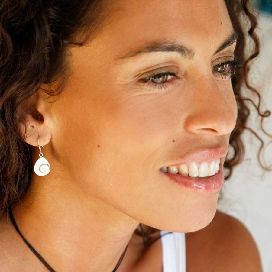 Eye of St Lucia Teardrop Dangle Earrings - Silver Jewellery - Boutique Nirvana