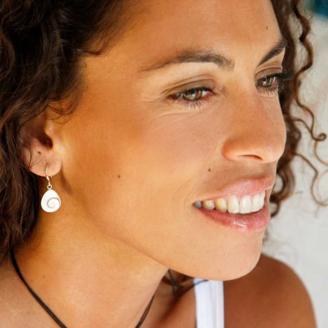 Eye of St Lucia Teardrop Dangle Earrings - Silver Jewellery - Boutique Nirvana