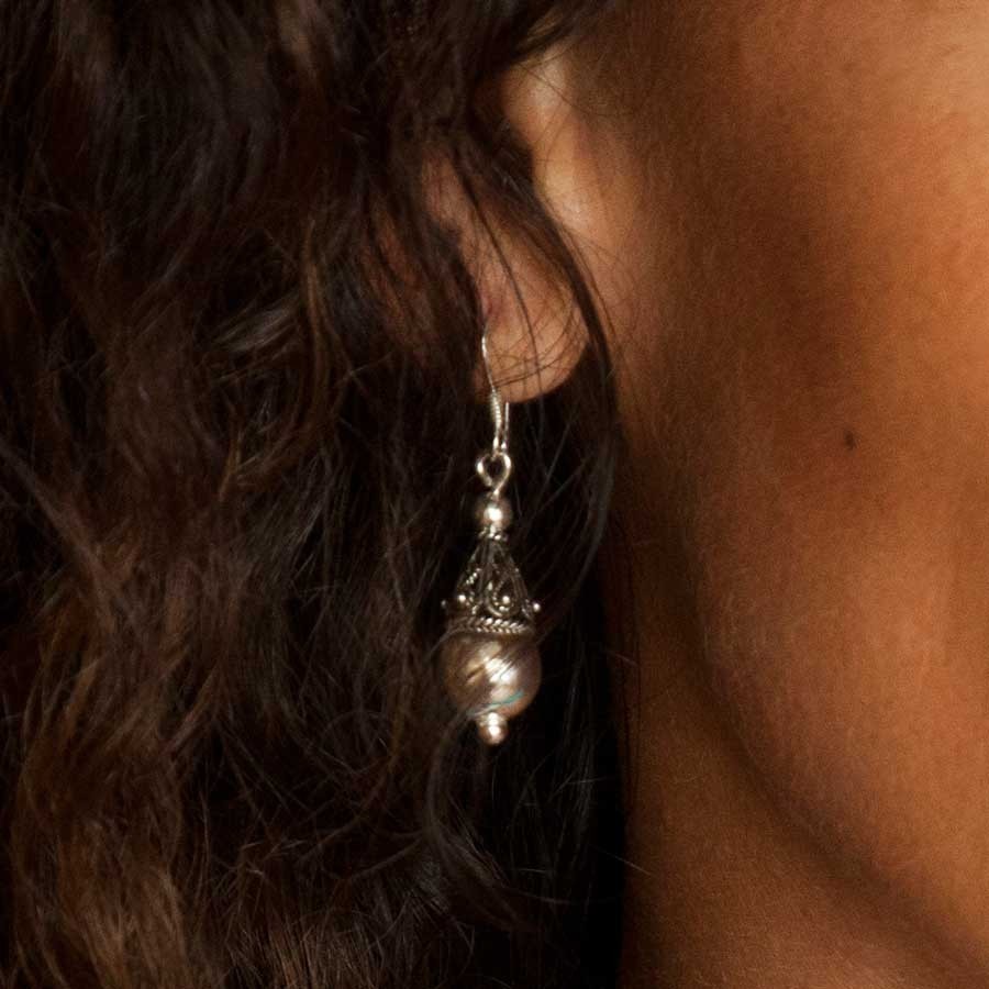 Indonesian Silver Drop Earrings - Silver Jewellery - Boutique Nirvana