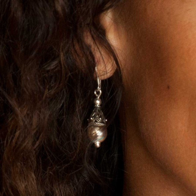 Indonesian Silver Drop Earrings - Silver Jewellery - Boutique Nirvana