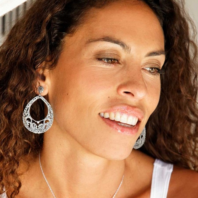 Beautiful Silver Filigree Stud Earrings - Silver Jewellery - Boutique Nirvana