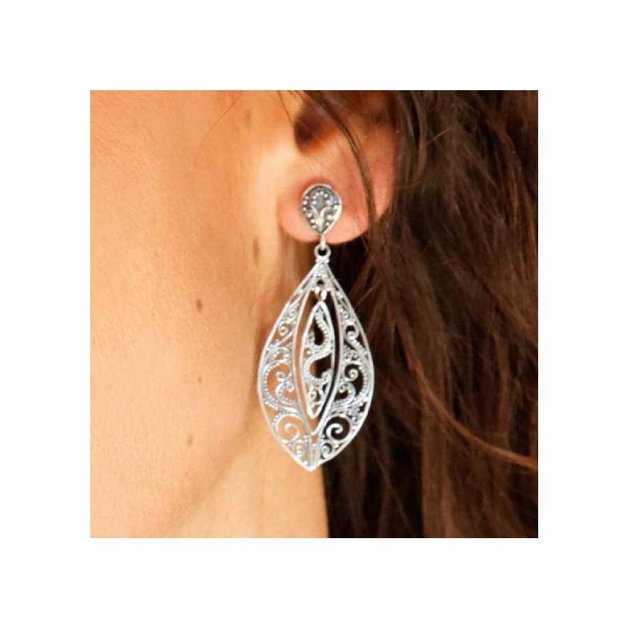 Sterling Silver Filigree Earrings - 0 - Boutique Nirvana