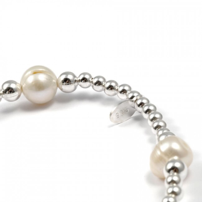 Unique Silver Beaded Gemstone Bracelet - 0 - Boutique Nirvana