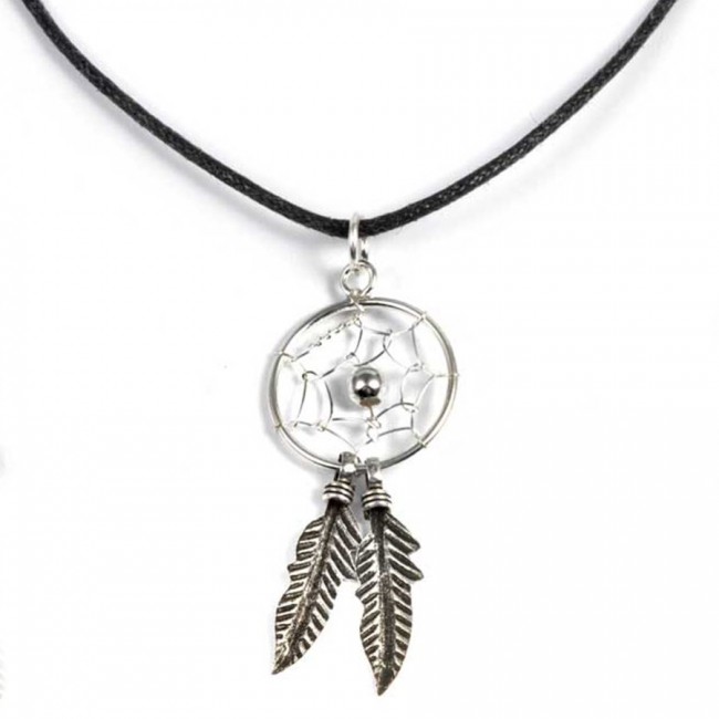 Pendentif capteur de rêves double plume - Silver Jewellery - Boutique Nirvana