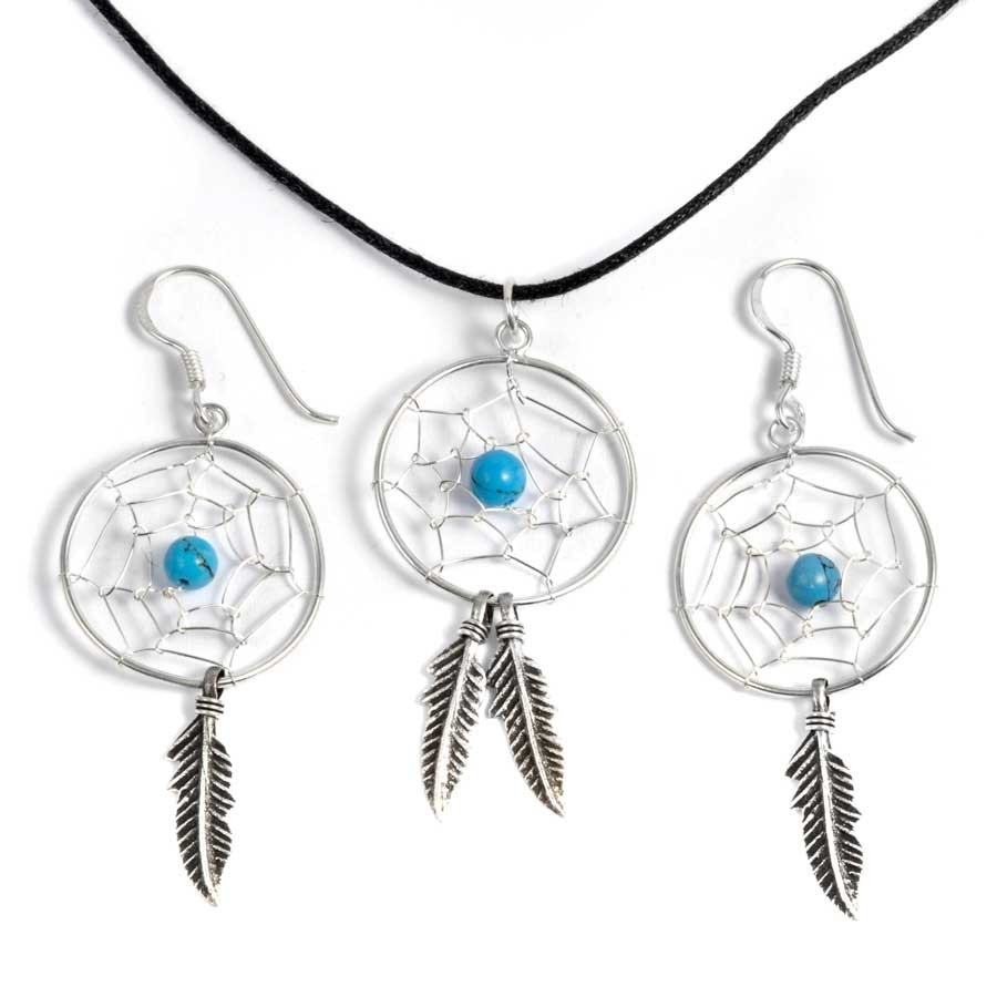 Pendentif grand capteurs de rêves 2 plumes - Silver Jewellery - Boutique Nirvana