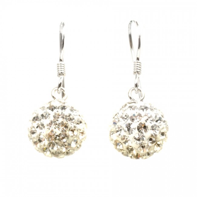 Boucles d'oreilles pendantes strass - Silver Jewellery - Boutique Nirvana