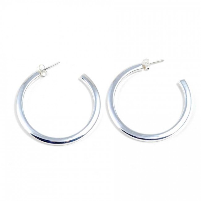 Créoles carrées épaisses - Silver Jewellery - Boutique Nirvana