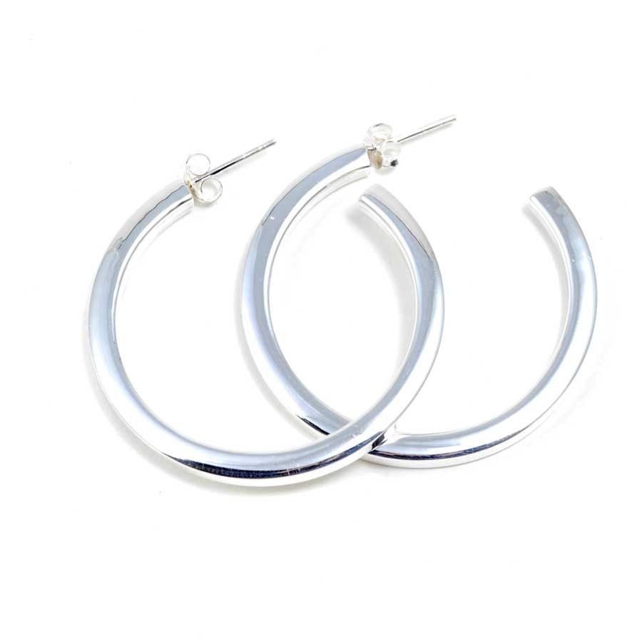 Créoles carrées épaisses - Silver Jewellery - Boutique Nirvana