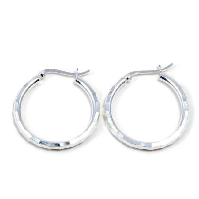 Créoles ciselées ⌀ 3 cm - BIJOUX ARGENT - Boutique Nirvana