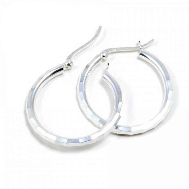 Créoles ciselées ⌀ 3 cm - BIJOUX ARGENT - Boutique Nirvana