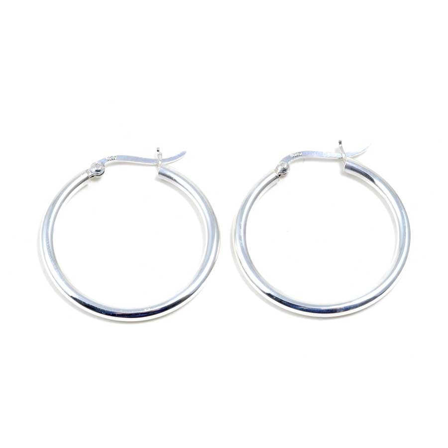 Créoles arrondies - 3 cm - Silver Jewellery - Boutique Nirvana