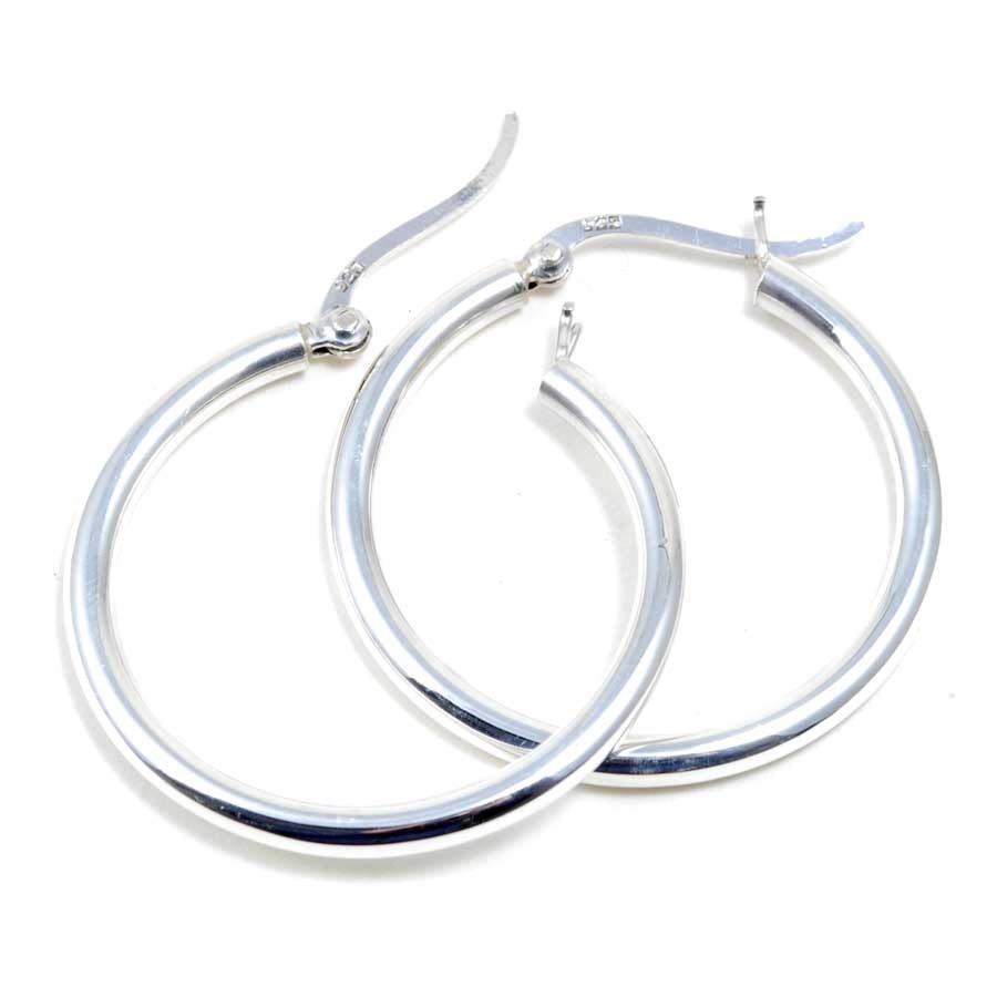 Créoles arrondies - 3 cm - Silver Jewellery - Boutique Nirvana
